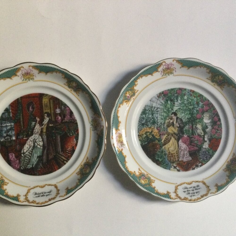 Two ROBERT HERRICK VTG Poetry Society Limited Ed. 1982 fine porcelain plates 8"